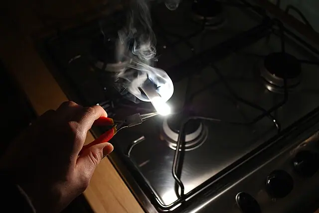 Magnesium giving off a sparkly light.