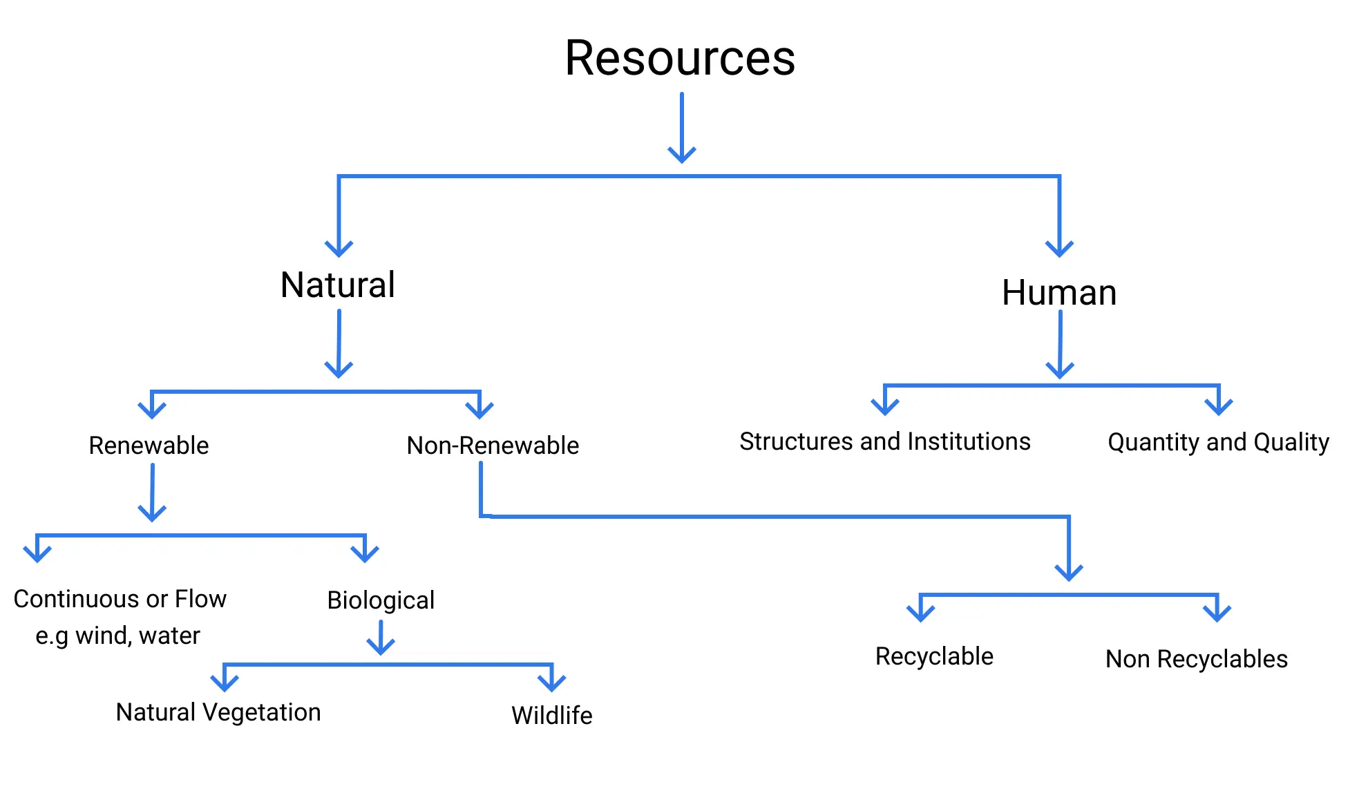Diagram showcasing the types of resources