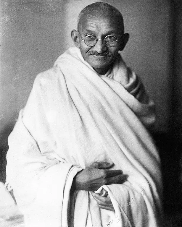 Mahatma Gandhi's potrait.